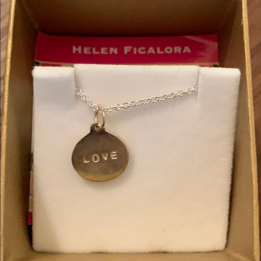 Helen Ficalora Love Disc Charm Necklace NWT